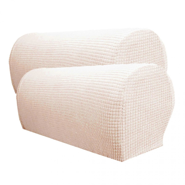 Set med 2 Möbler Vattentäta Flanell Soffarmstöd Skydd Beige
