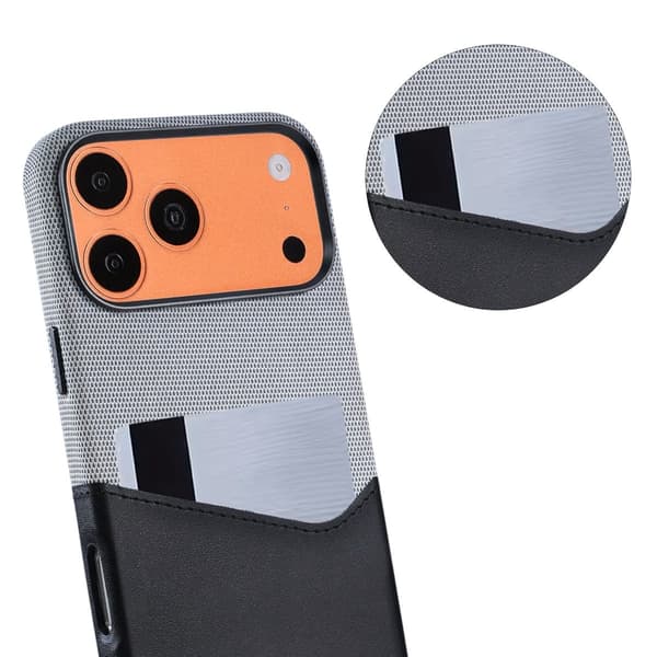 Magnetisk Mobilcover med Læder Kortholder til iPhone 17 Pro og 18 Pro - Sort PU Leather
