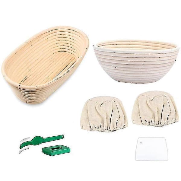 [RM]6 pcs Banneton Proofing Basket Bread Basket With Removable Liner And For