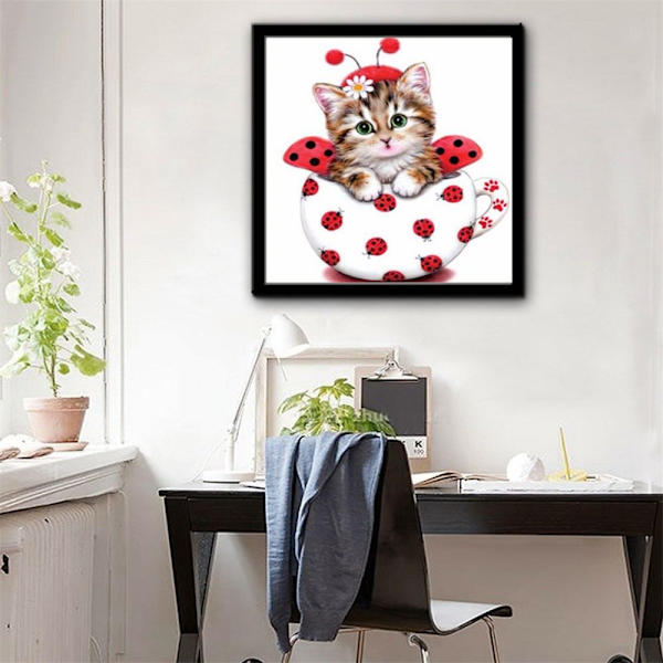 5D diamantbroderi målning korsstygn kit djur för katt heminredning