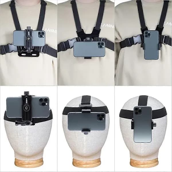 [RM]Type A Universal Kamerabryst Hodefeste Stropp Plast+Legering+Nylon Telefonklemmeholder Brakett