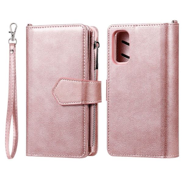 Yhteensopiva Samsung S20:n kanssa - 2in1 Magneettikotelo / Lompakkokotelo - Ruusukulta Ruusukulta Roséguld Roséguld