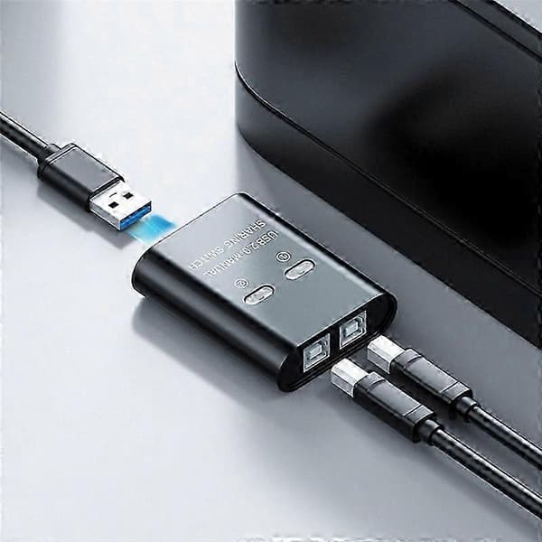 USB 2.0 Switch Selector, 2 porte 2-i-1 ud til deling af printer og eksterne enheder mellem to computere