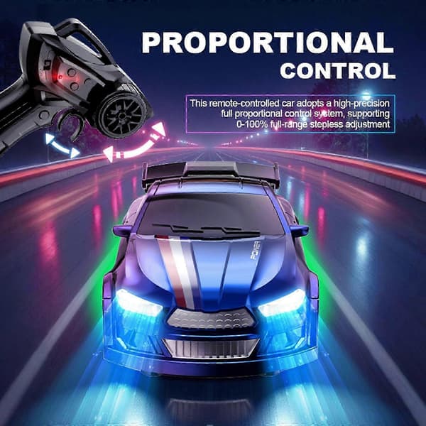 [RM] Mini RC Driftbil 1/64 Skala Lastebil Fjernkontroll Firehjulsdrift Proporsjonal Blue 2
