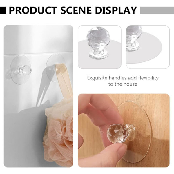 4 pieces (transparent) self-adhesive knobs, cabinet handles[RM]