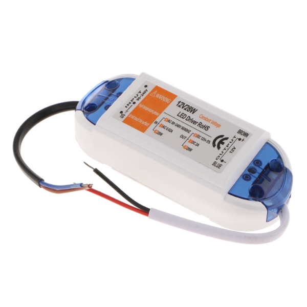 LED-transformator för belysning, elektronisk transformator DC 12V till AC 90-240V 28W