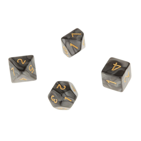 7X Polyedriska Tärningar 16mm För Dungeons And Dragons DND MTG Bordsspel Svart