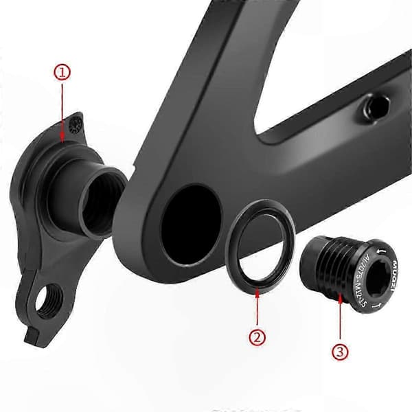 Sykkelgirøreadapter M12x1.5 for kompatibilitet med bakrammekrok Black
