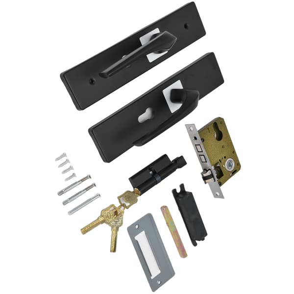 [RM]Black Door Handle Simple Silent Universal Household Grip Pull for Inner Room Bedroom Front Door Knob