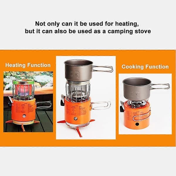 Bærbar 2000W gassovn for utendørs camping, isfiske Orange
