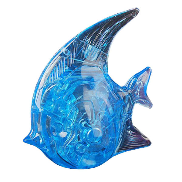 3D DIY kristallpussel barn pedagogisk leksak blå fisk