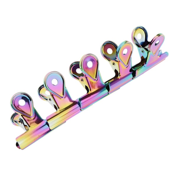 5 st Regnbågsfärgade Bulldog Gem Klämmor Kontorspärmklämma 5 cm