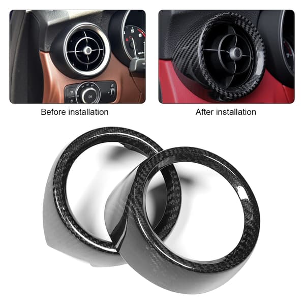 [RM]2 stk karbonfiber sideventilutløpsdeksel Trim passer til Alfa Romeo Stelvio 17-18