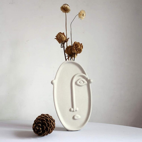 Keramisk Stjälkvase Bukett Blomhållare Mini Knoppvase Blomvas 13,5x24cm