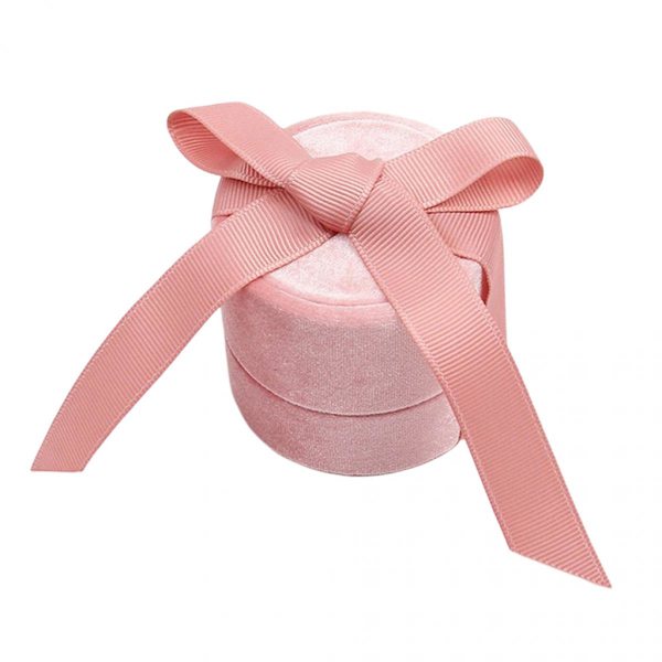 Smyckeskrin i sammet, bågformade ringar, halsband, S-ring, display, förvaringsställ, rosa
