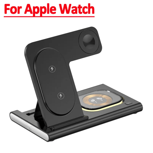 30W trådlöst laddarställ 3 i 1 för iPhone 14 13 12 Pro Max Apple Watch 8 7 Samsung Watch 5 Airpods Snabbladdningsdockningsstation For Apple Black
