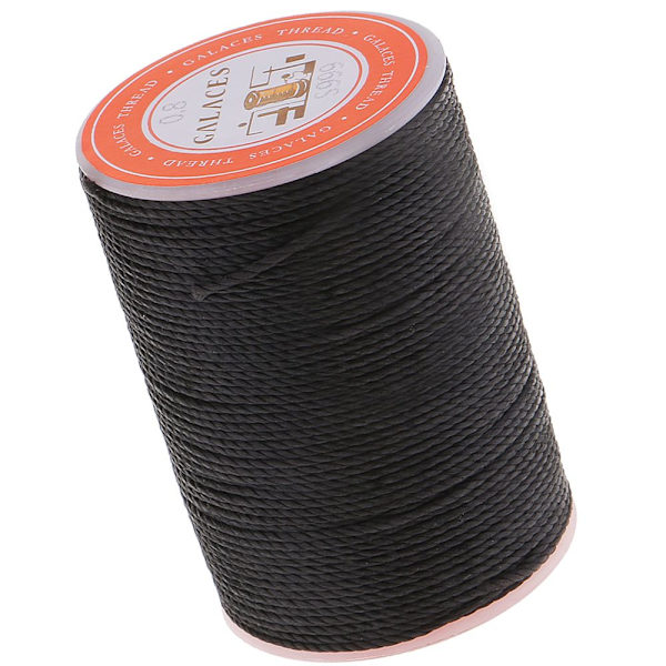 Rund Polyester Vaxtråd 0.8mm Sömnad DIY Sömnad Svart