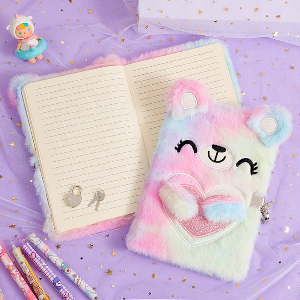 Hemmelig Dagbog med Lås til Piger, Plys Hemmelig Børnejournal Rosa Notesbog Gave colourful