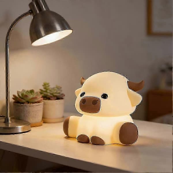 Dæmpbar berøringssensor Highland Ko Natlampe, Silikone LED Lampe til Børn, Børnehave