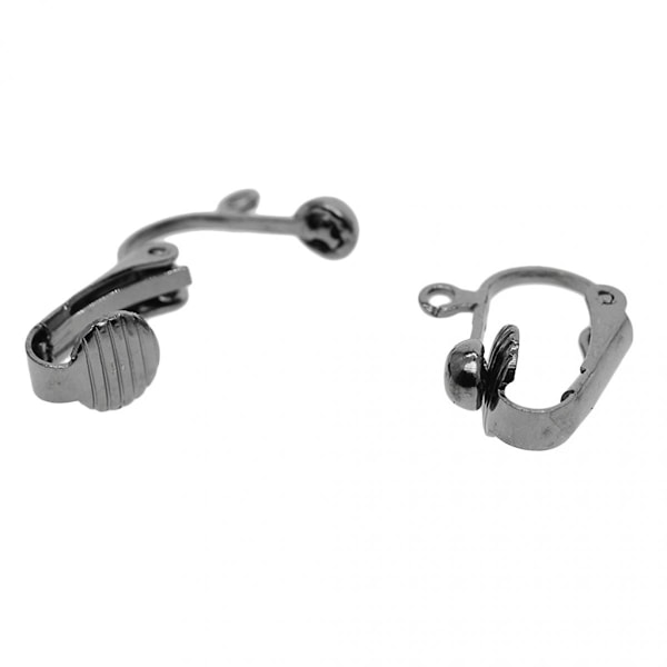 12-pack Clip-on Örhänge Omvandlare med Öppen Ögla DIY Tillbehör Svart