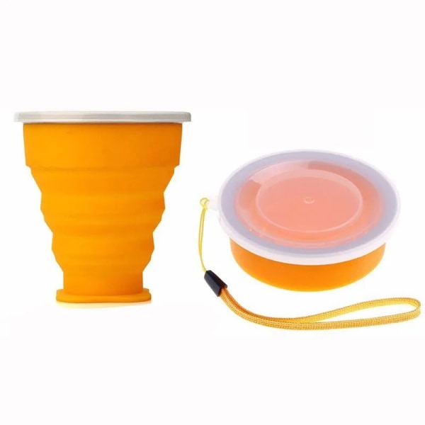 Vikbara Muggar BPA-FRI Vattenmugg Rese Silikon Infällbar Bärbar Utomhus Kaffe Handmugg yellow 200ml