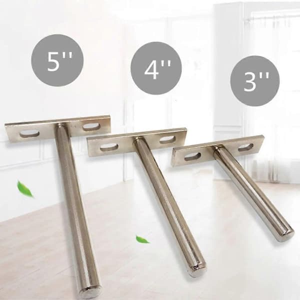 4PCS 3\" Fällbara hyllkonsoler Dolda flytande vägghyllkonsoler för kraftig konsol T-formad skruv