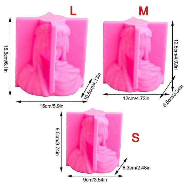 Sløret Dame Lys Epoxy Form Kvindelig Brud Antik Buste Statue Skulptur Kvinde Krop Harpiks Silikone Form DIY Statue Form stor