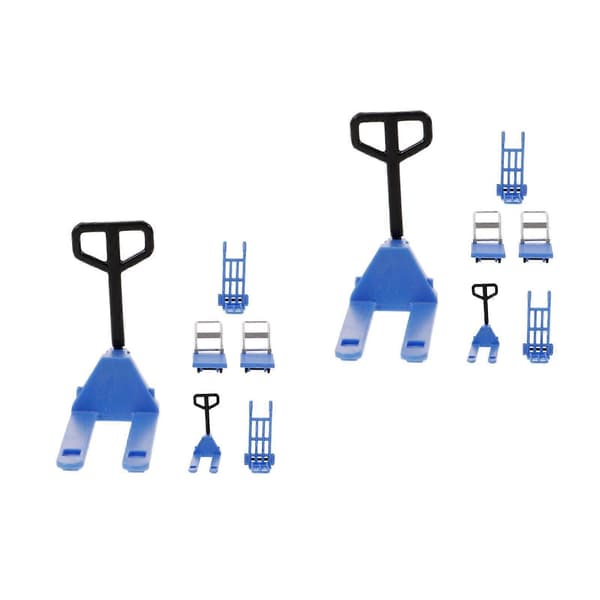 Miniature håndremskivemodel til dekoration 4 sæt blåt plastlegetøj