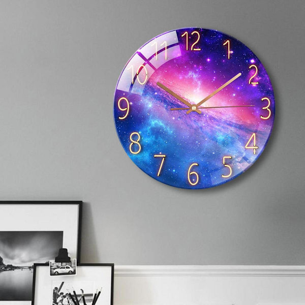 Vintage universum klockkit retro solnedgång vägg