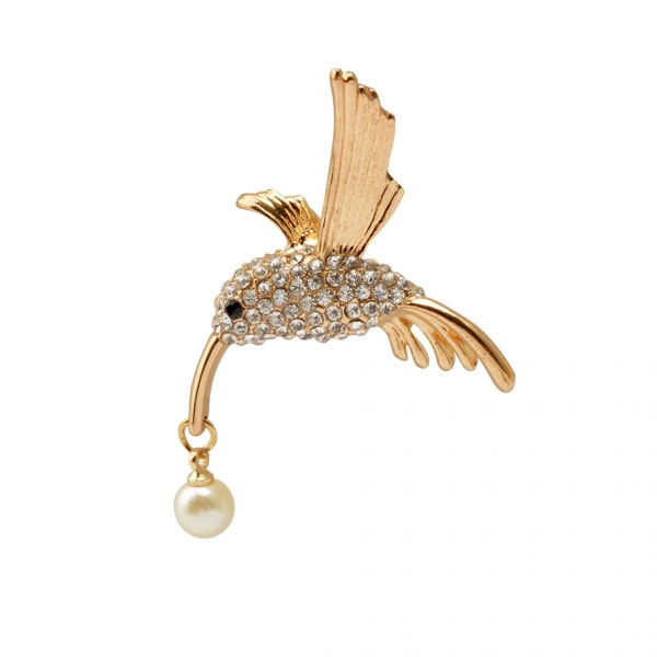 Strass Hummingbird Brosch Kostym Smycken Tillbehör - Guld