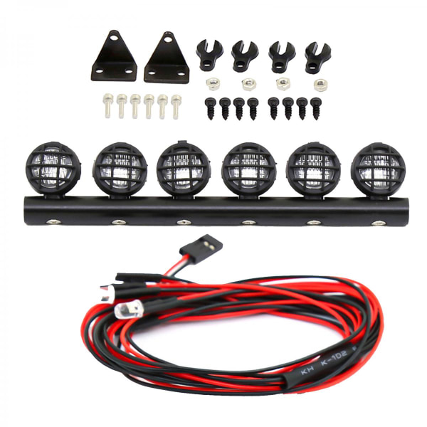 RC Bil LED-lampor Metall LED-ljusramp med tillbehör 6 Lampor