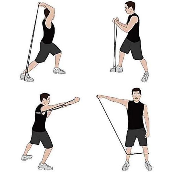 Bärbart 7-ringars stretch- och motståndsträningsband | Rygg, fot, ben, handbår, armtränare| För träning i hemmet eller fitness , fysisk Th Purple