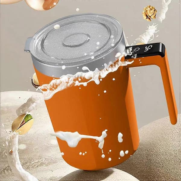 Elektrisk blandekop til kaffe, velegnet til kaffe, mælk, kakao og andet Orange
