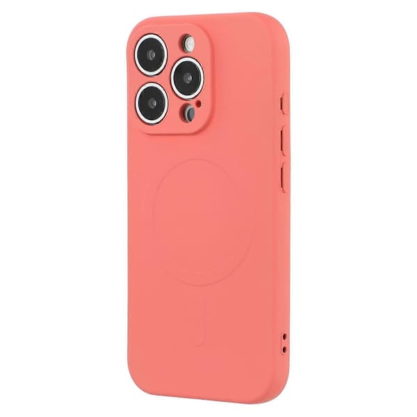 [RM] Til iPhone 16 Pro Cover kompatibelt med MagSafe Stødsikkert TPU-telefoncover - Kameliarød Multicolor Camellia Red