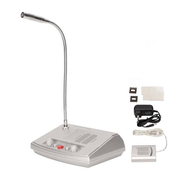 [RM]Premium Window Intercom System Sensitive Microphone Flexible Control 100-240V US Plug for Banks Hospitals
