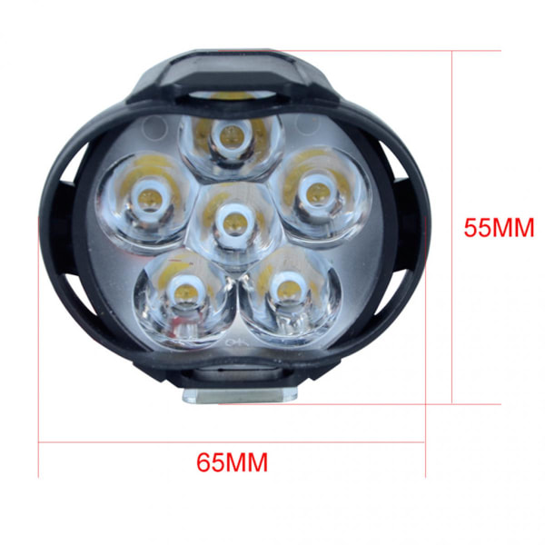 Pack DC 9V-85V Vit 6000K 6 LED Motorcykel Strålkastare DRL Lampa För ATV