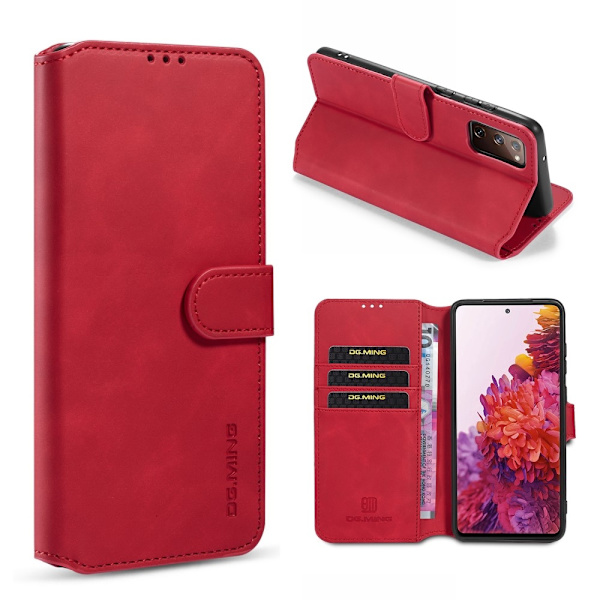 Kompatibel med Samsung Kompatibel med Kompatibel med Galaxy S20 FE - DG.MING Retro Etui - Rød Rød Red Röd