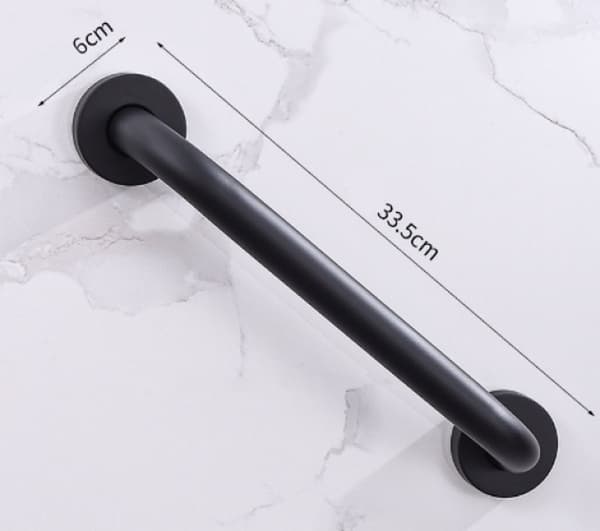 [RM] Toalettgrepp - badgrepp - duschgrepp - säkerhetsgrepp - 30cm - svart - halkfritt - Inkluderar monteringsutrustning