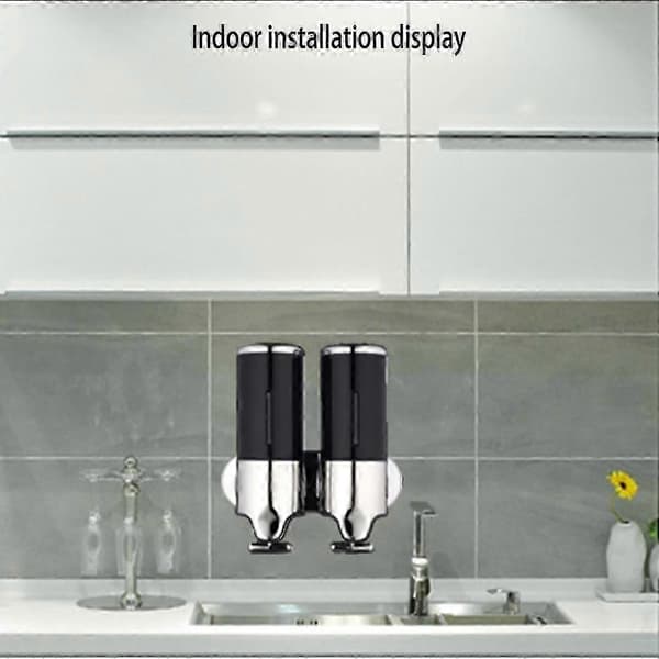 [RM]M-8009 Dobbelt-hoved Manuel Sæbedispenser Black