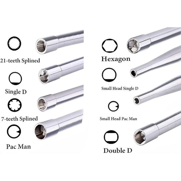 Carburetor Key Set for Brush Cutters and Chainsaws, 8-pack including: Double, Spline, Hex Key