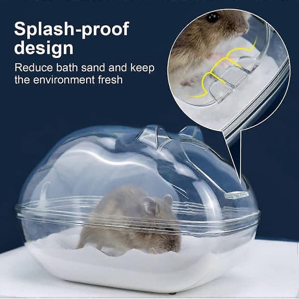 Transparent Hamsterbadrum, Sandhamsterbadrum, Plastdjurbadbehållare, Smådjurshamsterbadrum, 2024 Ping