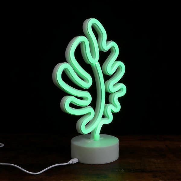 [RM]LED neonskilt Monstera bladformet lampe for dekorasjon 1 stk hvit