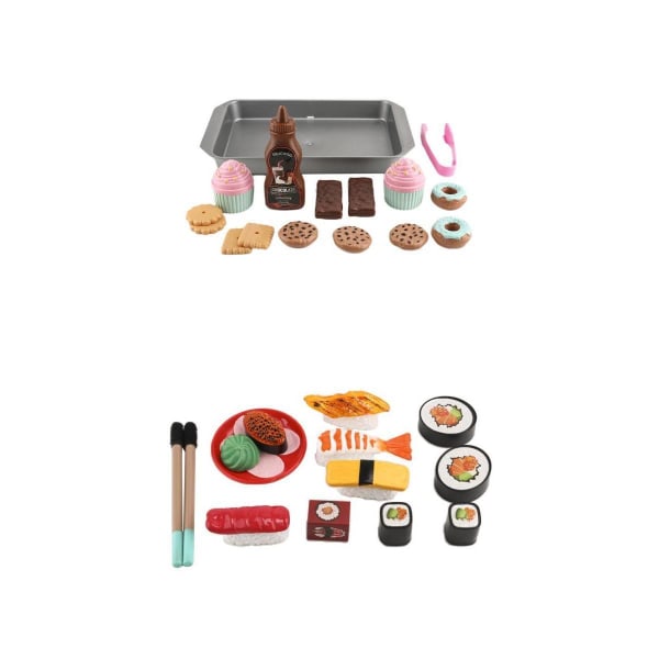 Barn låtsas kök Spela Sushi Dessert Mat Box Set Lek aktivitet leksak