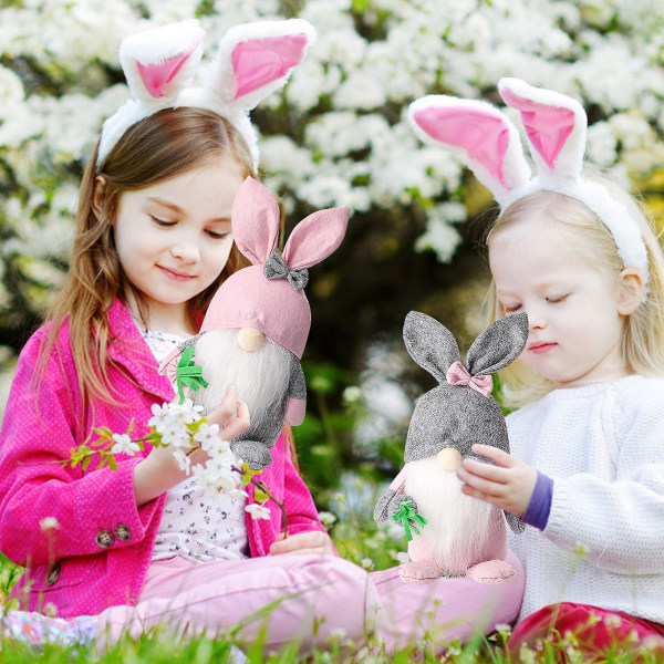 Påskhareprydnader Ansiktslös gammal man Dvärg Plysch Docka Dekoration Hängande 2Pack eierfarben ostern