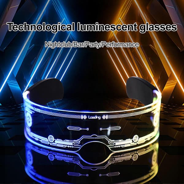 LED-briller - 7 farver 12 tilstande - til Cyberpunk Party Bar A