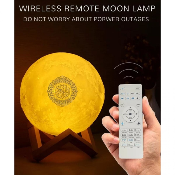 Islam 3D Moon Coran Haut-Parleur Bluetooth Moon Night Lamp Light Set 8GB TF FM