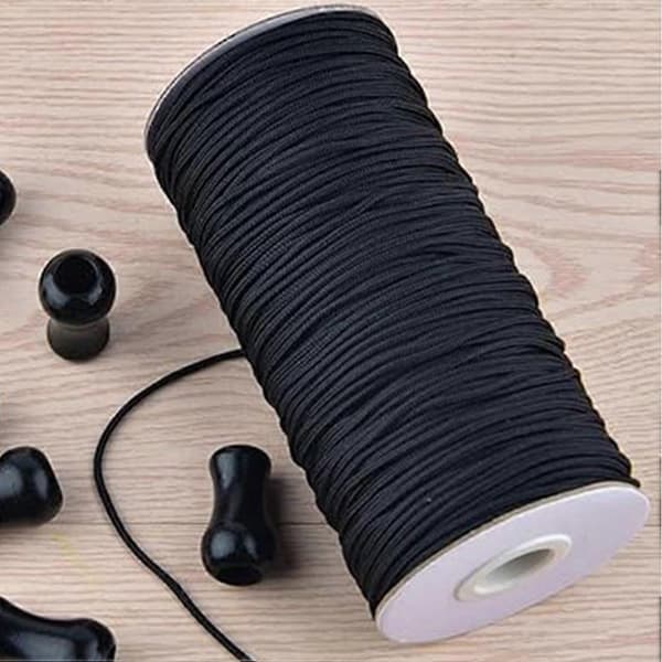 Snöre för att reparera husvagnsgardiner med justerbar längd 100 meter svart polyester 1 set
