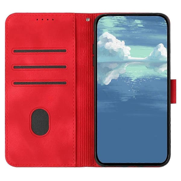 Til Samsung Galaxy S25 Deksel i Skinn Geometrisk Mønster Red