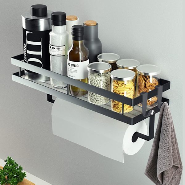 Wall-mounted spice rack without drilling, hanging spice storage