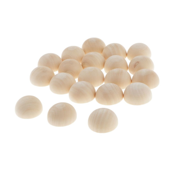 20 st Naturliga Obehandlade Trä Halvklot För Smyckestillverkning DIY Hantverk 30MM